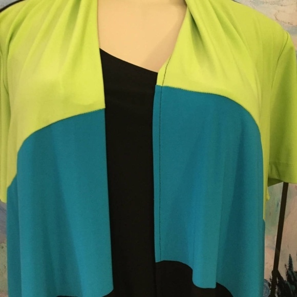 DN Design Black Color Block Short Dress w/Shrug - Picture 2 of 6